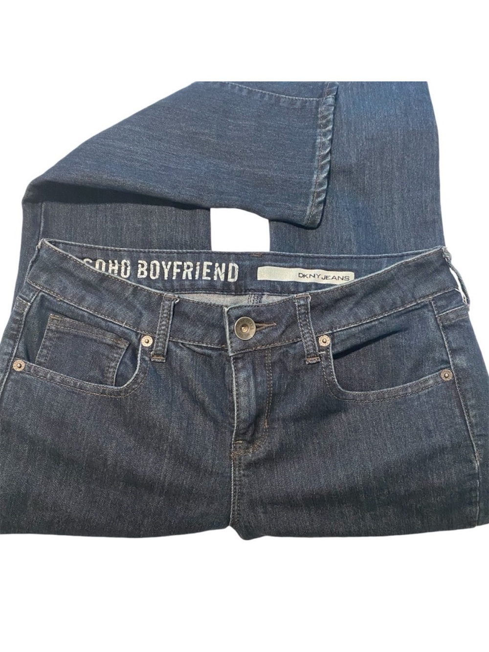 DKNY Soho Boyfriend Relaxed Jeans Dark Wash Denim Size 4